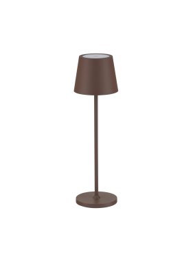 Nova Luce Seina - wiederaufladbare Tischleuchte - Ø 11,4 x 39,5 cm - 2W dimmbare LED inkl. - IP54 - corten