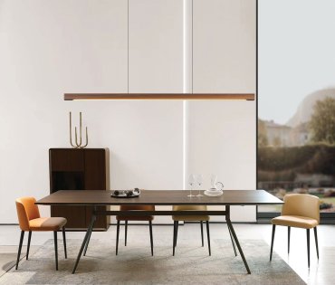 VK Lighting Woody - Pendelleuchte - 180 x 4,5 x 200 cm - 27W Dali dimmbare led inkl - dunkles Holz