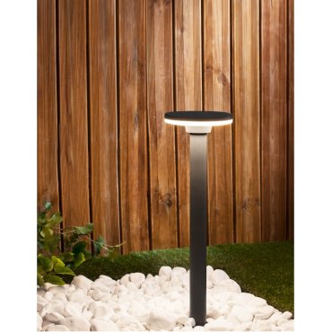 Nova Luce Suite - Gartenleuchte - Ø 18 x 60 cm - 12W LED inkl. - IP54 - dunkelgrau