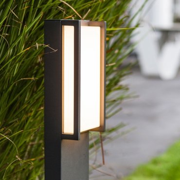 Lutec Qubo - Gartenleuchte - 11 x 9 x 75 cm - 17,3W LED inkl. - IP54 - dunkelgrau