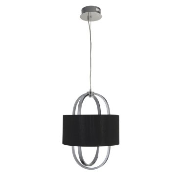 Searchlight Madrid - Pendelleuchte - Ø 38 x 130 cm - 20W dimmbare LED inkl - schwarz und chrom