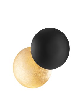 Nova Luce Soleil - wandleuchte - Ø 20 x 20 cm - 6W LED inkl. - Sand schwarz und gold