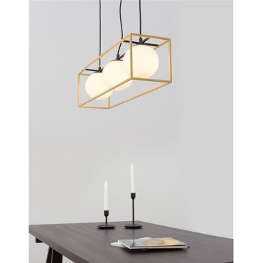 Nova Luce Juliet - Hängeleuchte - 70 x 18 x 120 cm - Messing und weiß