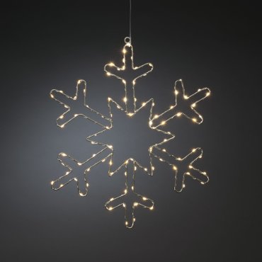 Konstsmide Weihnachtsbeleuchtung - dekorative Schneeflocke - 48 x 0,5 x 46,5 cm - silber