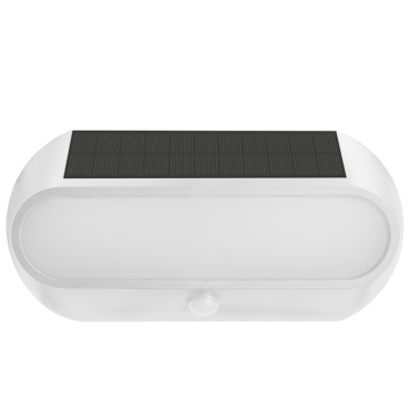 Century Italia Aura - solarbetriebene Außenwandleuchte mit Sensor - 25 x 6,6 x 12 cm - 5W LED inkl. - IP54 - weiß