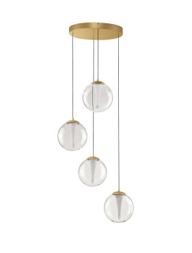 Nova Luce Galeo - Hängelampe - Ø 56 x 179 cm - 25W dimmbar LED inkl. - Sandgold