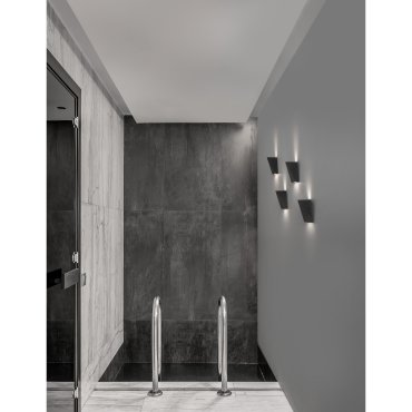 Nova Luce Miley - Wandleuchte - 7,4 x 7,4 x 13,6 cm - 6W LED inkl. - IP54 - sand schwarz