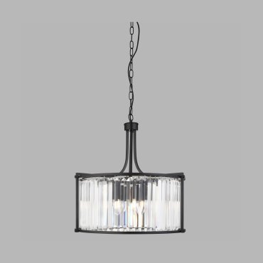 Searchlight Victoria - Pendelleuchte - Ø 50 x 150 cm - mattschwarz und transparent