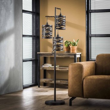 Vico Spindle - Stehleuchte - 37 x 29 x 150 cm - schiefergrau