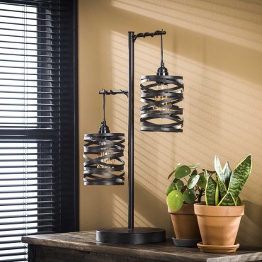 Vico Spindle - Tischleuchte - 37 x 23 x 70 cm - schiefergrau