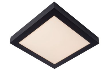 Lucide Brice-Led - Deckenleuchte - 30 x 30 x 3,9 cm - 30W dimmbare LED inkl - IP44 - schwarz