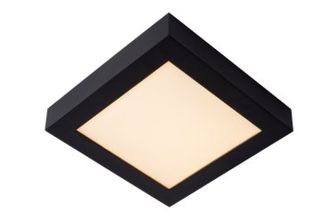 Lucide Brice-Led - Deckenleuchte - 22 x 22 x 3,9 cm - 22W dimmbare LED inkl - IP44 - schwarz