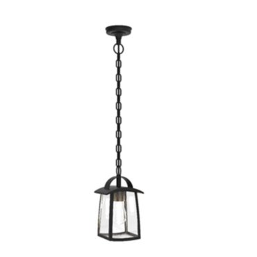 Lutec Kelsey - Außen-Pendelleuchte - 14,3 x 17 x 90,6 cm - IP44 - transparentes Glas - schwarz