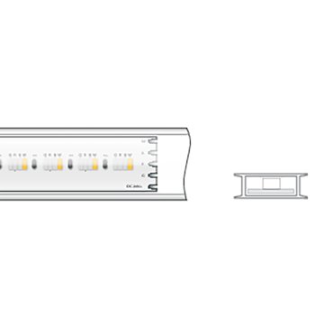 Klus LED-Streifen - 1,67cm breit, 500cm lang - 24Vdc - 15,3W LED pro Meter - 384 LEDs pro Meter - IP65 - RGB+W