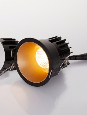 Nova Luce Luela - Einbaustrahler - Ø 85 mm - Einbaugröße 75 mm - 13W LED inkl. - schwarz und gold - 2700K