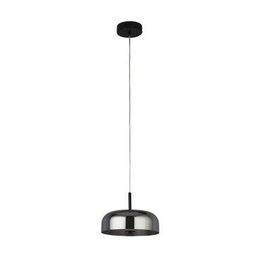 Searchlight Frisbee - Pendelleuchte - Ø 30 x 120 cm - 14W dimmbare LED inkl - mattschwarz und Rauchglas
