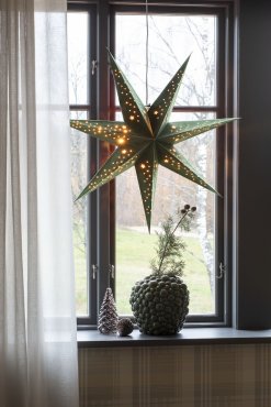 AUSSTELLUNGSSTÜCK - Konstsmide Weihnachtsbeleuchtung - Papier 7-Sterne - 78 x 19 x 78 cm - grün