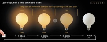 Lucide LED-Lampe - Ø 12,5 x 17,5 cm - E27 - 8W - 3 Stepdim - 2700K bis 2200K - Opal