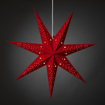 Konstsmide Weihnachtsbeleuchtung - Papier 7-Sterne - 78 x 19 x 78 cm - rot