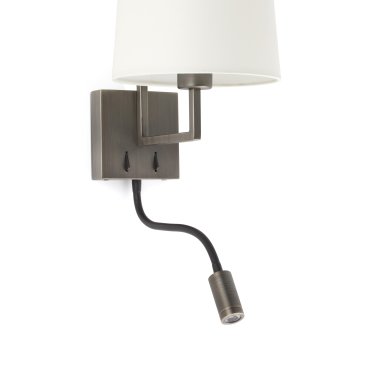 Faro Frame - Wandleuchte mit Schalter - 21,5 x 28 x 17,6 cm - 3W LED inkl. - weiß und altgold