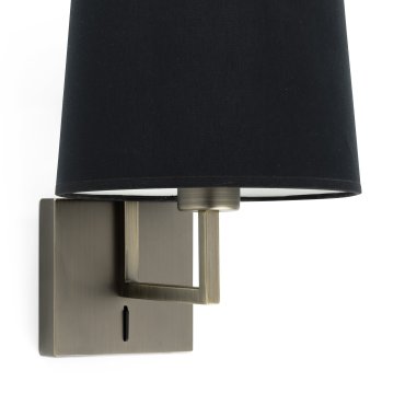Faro Frame - Wandleuchte mit Schalter - 21,5 x 28 x 17,6 cm - schwarz und altgold