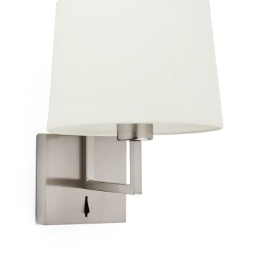 Faro Frame - Wandleuchte mit Schalter - 21,5 x 28 x 17,6 cm - beige und nickel matt