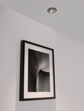 Nova Luce Homer - Einbaustrahler - Ø 85 mm - Einbaumaß 75 mm - 10W LED inkl. - 24° Abstrahlwinkel - schwarz mit Aluminium