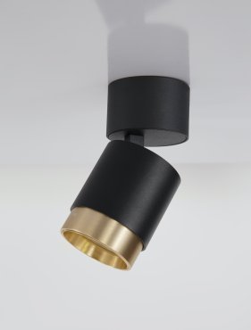 Nova Luce Spectre - Aufbaustrahler - Ø 6,5 x 14,4 cm - 15W LED inkl. - verstellbarer Strahl - schwarz/gold