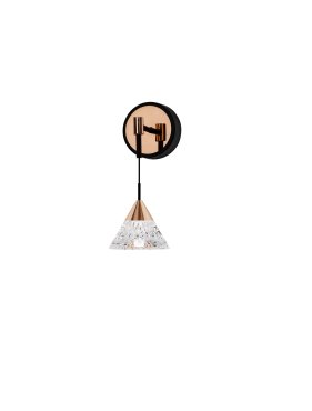 Nova Luce Paluz - Wandleuchte - Ø 10,5 x 26 cm - 7W LED inkl. - matt schwarz und roségold