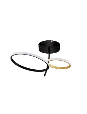 Nova Luce Imar - deckenleuchte - Ø 51 x 29 cm - 30W dimmbar LED inkl. - sand schwarz und gold
