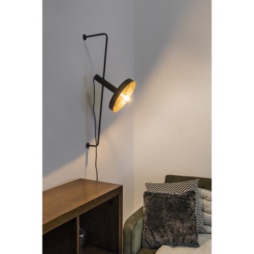 Faro Whizz - Wandleuchte - 25 x 43 x 84 cm - schwarz und satiniert gold