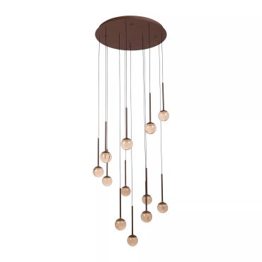 Lucide Calina - Hängeleuchte - 69,9 x 209,3 cm - 12 x 7W dimmbare LED inkl. - einstellbare Lichtfarbe - Kaffee