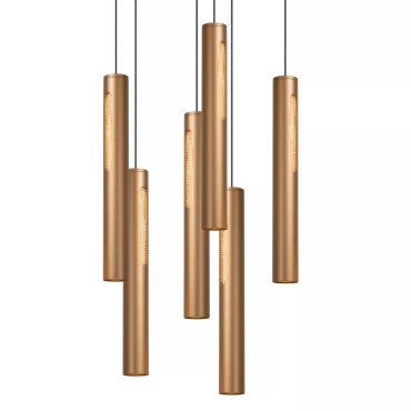 Lucide Griffith - Hängeleuchte - Ø 38 x 236,5 cm - 6 x 7,6W dimmbare LED inkl. - Bronze