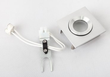 Maxlight Shower - Einbaustrahler 1L - 60 x 60 mm, Ø 46 mm Einbaumaß - IP44 - gebürstetes Aluminium