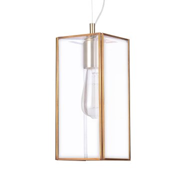 Nova Luce Flavio - Hängeleuchte - 32 x 13 x 130 cm - transparent und Messing antik