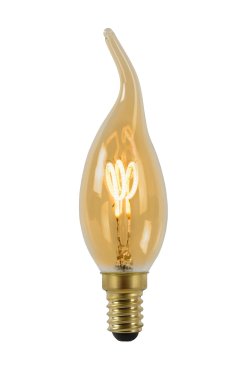 LED-Filament-Kerzenlampe - Ø 3,5 x 11,5 cm - E14 - 3W dimmbar - 2200K - bernsteinfarben