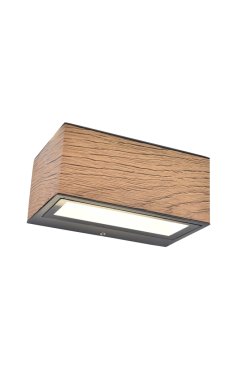 Lutec Gemini - Außenwandleuchte - 14 x 8,9 x 6,5 cm - 10,5W LED inkl. - IP54 - Holz