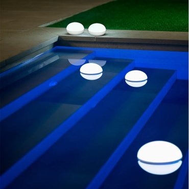 New Garden Coco - tragbare wiederaufladbare Lichtquelle mit Fernbedienung - Ø 11 x 8 cm - 9W dimmbare LED inkl. - IP68 - weiß