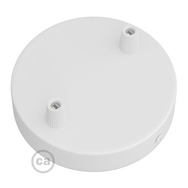 Creative Cables - Deckenrosette für 2 Lichtpunkte - Ø 12 x 2,5 cm - mattweiß