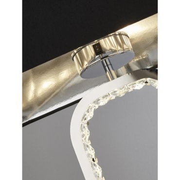 Searchlight Aura - Stehleuchte - 151 cm - 6W dimmbare LED inkl - schwarz und chrom