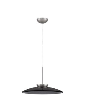 Nova Luce Esti - hängelampe - Ø 50 x 240 cm - 21W dimmbar LED inkl. - gebürstetes nickel und rauchglas