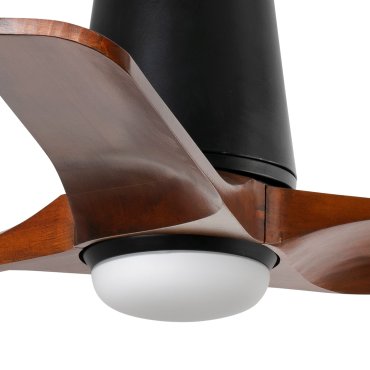 Faro Heywood Tub S - deckenventilator mit licht - Ø 90 - matt schwarz und walnuss