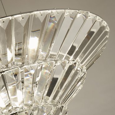 Searchlight Savannah - Deckenpendelleuchte - Ø 50,5 x 150 cm - Chrom und transparent