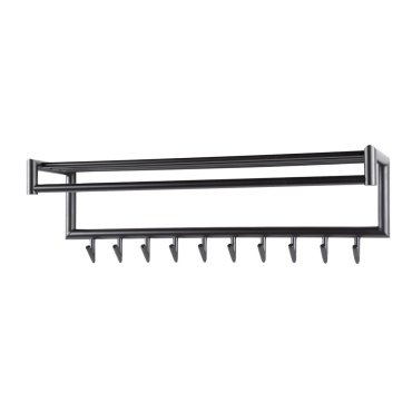 Vico Tubo - garderobe mit wandregal - 100 x 27 x 30 cm - matt dunkelgrau
