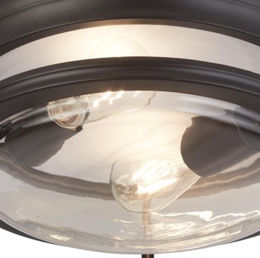 Searchlight Glasgow - Deckenleuchte - Ø 35 x 14,5 cm - IP44 - schwarz und transparent