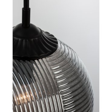 Nova Luce Athena - Pendelleuchte - Ø 25 x 120 cm - rauchgrau und mattschwarz