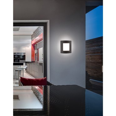 Nova Luce Zenith - Außenwandleuchte - 23 x 9,5 x 26,4 cm - IP44 - dunkelgrau und weiß