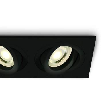 ONE Light Dual Ring Range - Einbaustrahler 2L - 176 x 94 mm, 162 x 82 mm Einbaumaß - schwarz