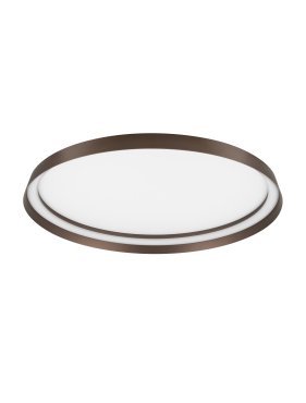Nova Luce Ormi - Deckenleuchte - Ø 60 x 7 cm - 48W dimmbar LED inkl. - gebürstetes Kaffeebraun
