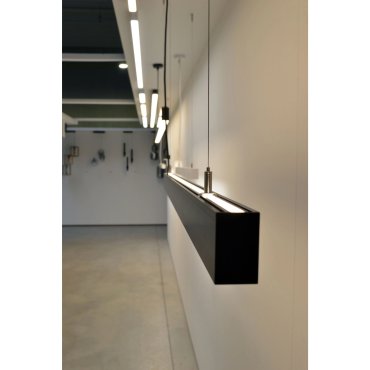 Leuchtenkönig Slim Line Up - Hängeleuchte - Profil 5,5 x 3,3 cm - 19,2W + 14,4W LED pro Meter - schwarz